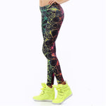 Load image into Gallery viewer, Multi Color Fluorescent Gradient Geometrical Electric Print Leggings - Neon Nation
