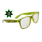 Load image into Gallery viewer, Zebra Print Glow In The Dark Wayfarer Style Clear Lens Glasses /Sunglasses Trend
