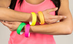 Load image into Gallery viewer, Neon Nation 4 Pack 1980s Style Costume Bracelets 1&quot; Soft Bangles
