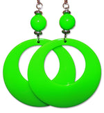 Load image into Gallery viewer, Neon Fluorescent Large Retro Hoop Dangle Costume Earring
