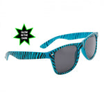 Load image into Gallery viewer, Glow In The Dark Zebra Print Wayfarer Sunglasses - Neon Nation

