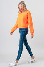 Load image into Gallery viewer, Long Sleeve Fleece Sweatshirt with Sleeve Pocket Detail
