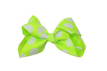 Load image into Gallery viewer, Neon Jumbo Hair Bow Tie w/ White Polka Dot w/ Aligator Clip 80s Style
