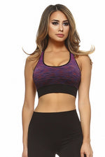 Load image into Gallery viewer, Purple Ombre Striped Athletic Work Out Crop Tank Top
