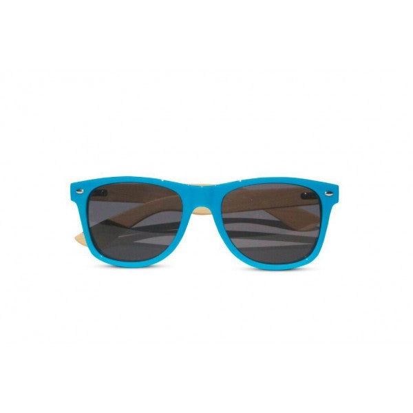Hand Made Wayfarer Sunglasses w/ Bamboo Wood Temples and Colored Face - Neon Nation