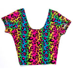 Load image into Gallery viewer, Neon Rainbow Animal Leopard Print Tank Crop Top Sexy Spandex Shirt Rave Costume - Neon Nation
