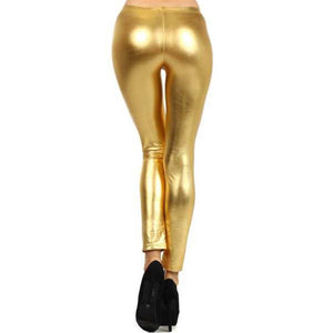 Shiny Metallic Full Length High Quality Leggings Costume - Neon Nation