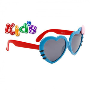 Kids Heart Shaped Sunglasses w/ Colored Bows - Neon Nation