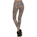 Load image into Gallery viewer, Brown Cheetah Animal Print Lined Leggings Pants w/ Elastic Waist - Neon Nation
