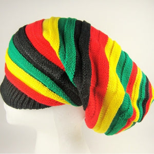 Tall Baggy Style Rasta Roots Dread Knit Cap Hat Africa Reggae Jamaica Bob Marley - Neon Nation