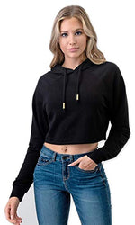 Load image into Gallery viewer, Pull Over Crop Top Long Sleeve Hoodie with Drawstrings
