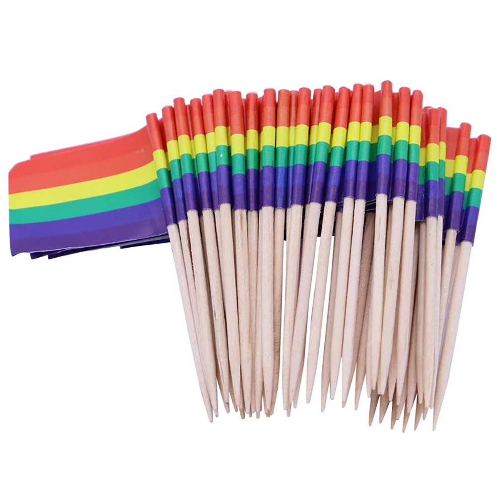 100 Pack Rainbow Gay Pride Flag Toothpicks