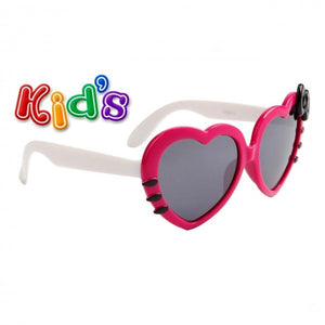 Kids Heart Shaped Sunglasses w/ Colored Bows - Neon Nation