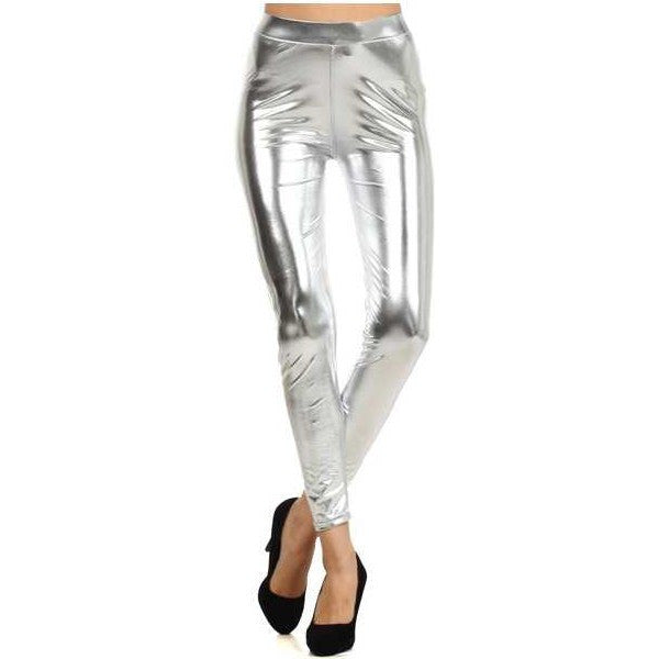 Shiny Metallic Full Length High Quality Leggings Costume - Neon Nation