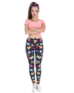 Load image into Gallery viewer, Black w/ Colorful 80s 90s Costume Print Leggings
