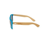 Load image into Gallery viewer, Hand Made Wayfarer Sunglasses w/ Bamboo Wood Temples and Colored Face - Neon Nation
