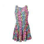 Load image into Gallery viewer, Neon Rainbow Leopard Cheetah Print Knee Length Mini Dress Rave Party Fun - Neon Nation
