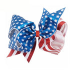 Load image into Gallery viewer, Large 6.5&#39;&#39; 4th Of July American Flag Glitter Hair Bow With Alligator Clip
