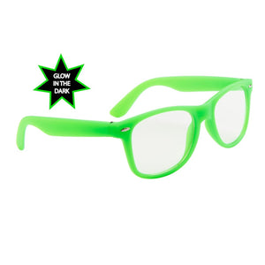 Neon Glow In The Dark Frame Glasses w/ Clear Lens