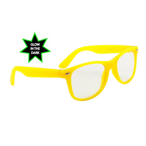 Neon Glow In The Dark Frame Glasses w/ Clear Lens