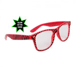 Load image into Gallery viewer, Zebra Print Glow In The Dark Wayfarer Style Clear Lens Glasses /Sunglasses Trend
