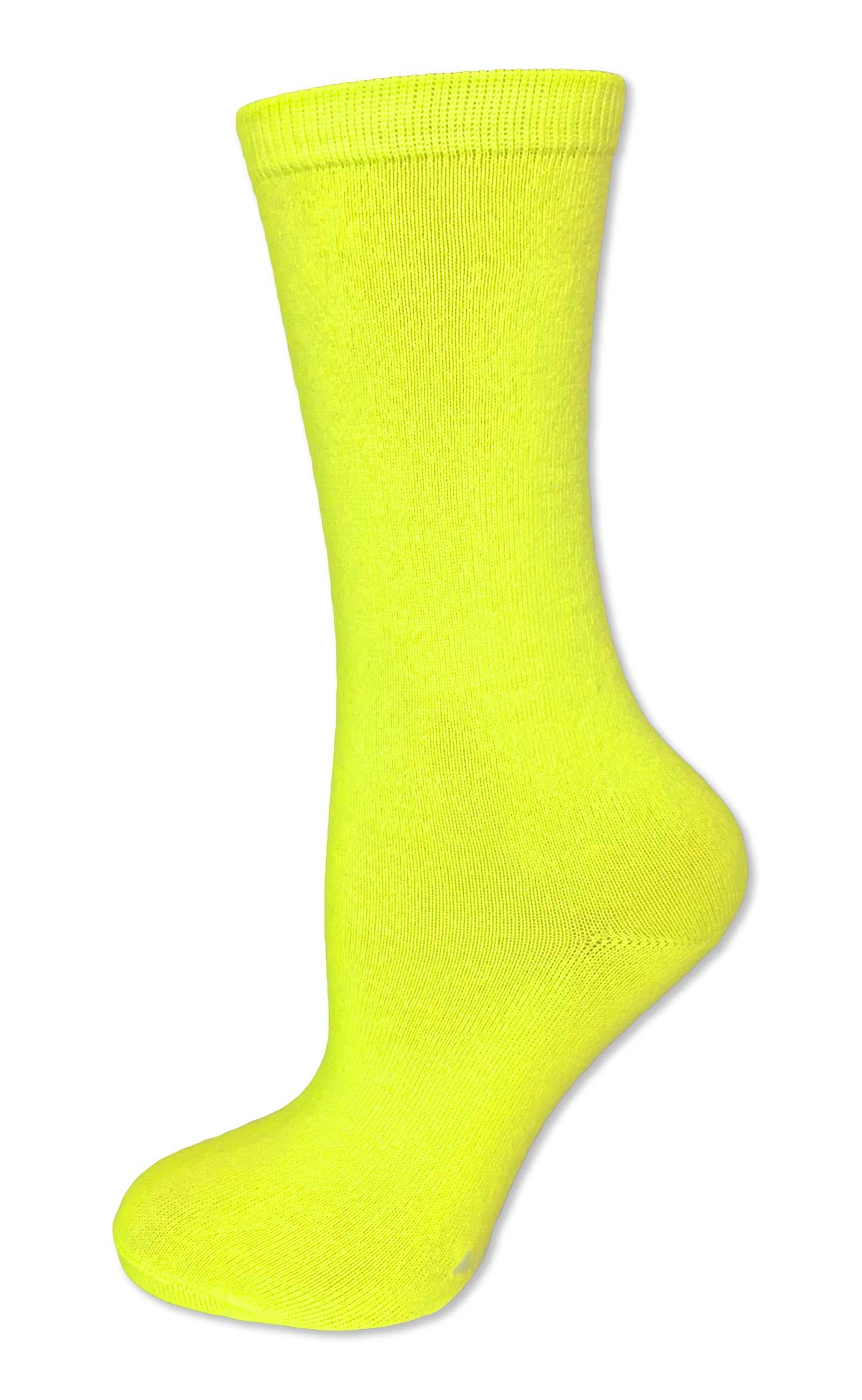 6 Pack Neon Solid Color Calf High Crew Socks