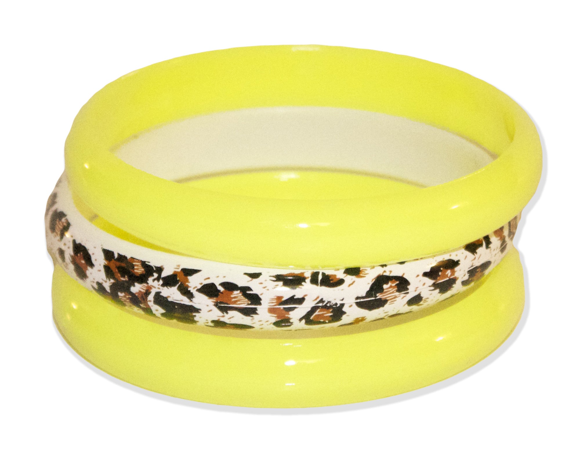 3 Pack Bangles w/ Cheetah Print 80s Style Bracelets