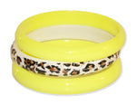 Load image into Gallery viewer, 3 Pack Bangles w/ Cheetah Print 80s Style Bracelets
