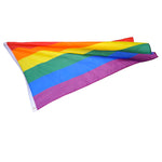 Load image into Gallery viewer, Large 3 x 5 Foot Rainbow Striped Outdoor Gay Pride LGBTQ Flag UV Fade Resistant
