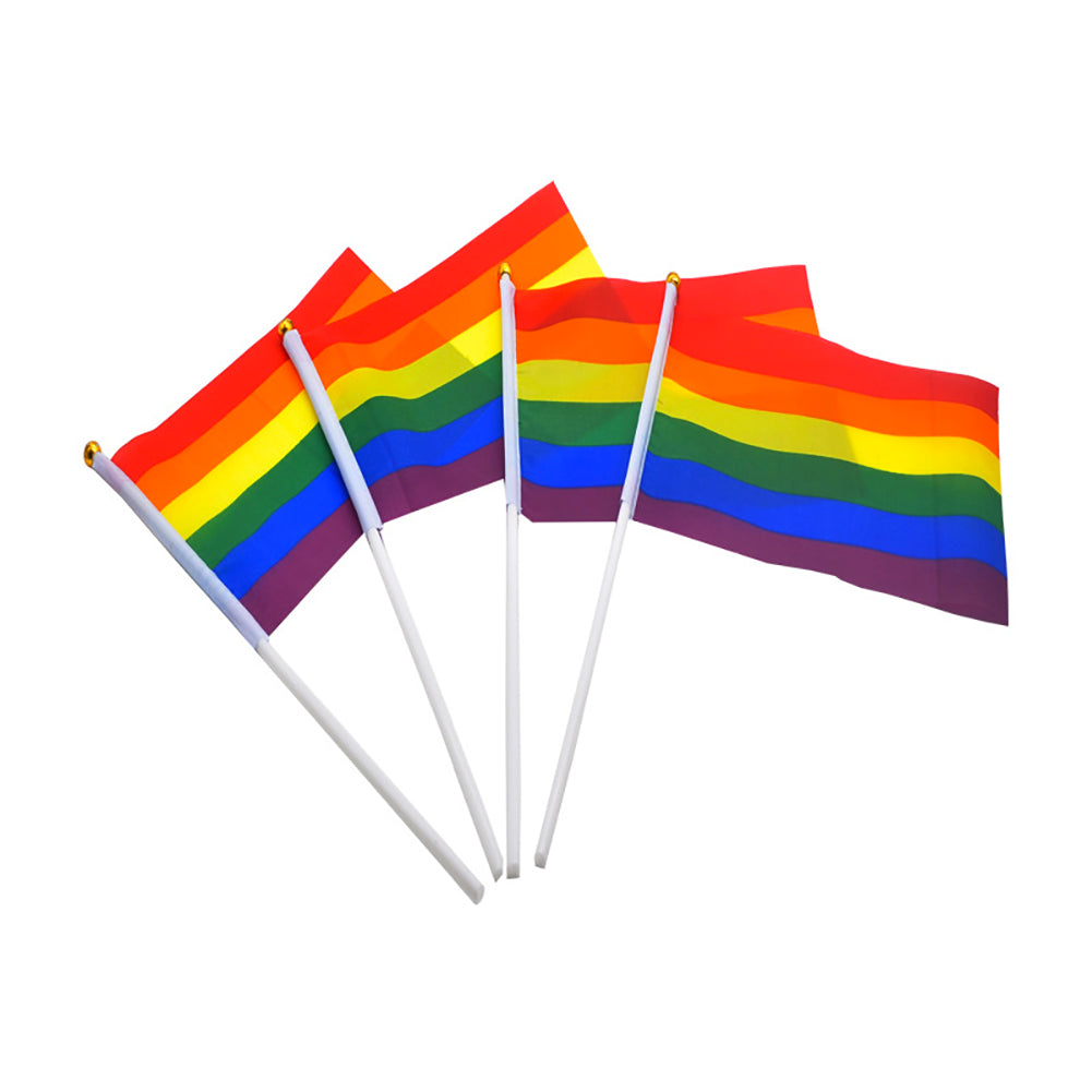 10 Pack Hand Waving Gay Pride LGBTQ Flag