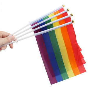 10 Pack Hand Waving Gay Pride LGBTQ Flag