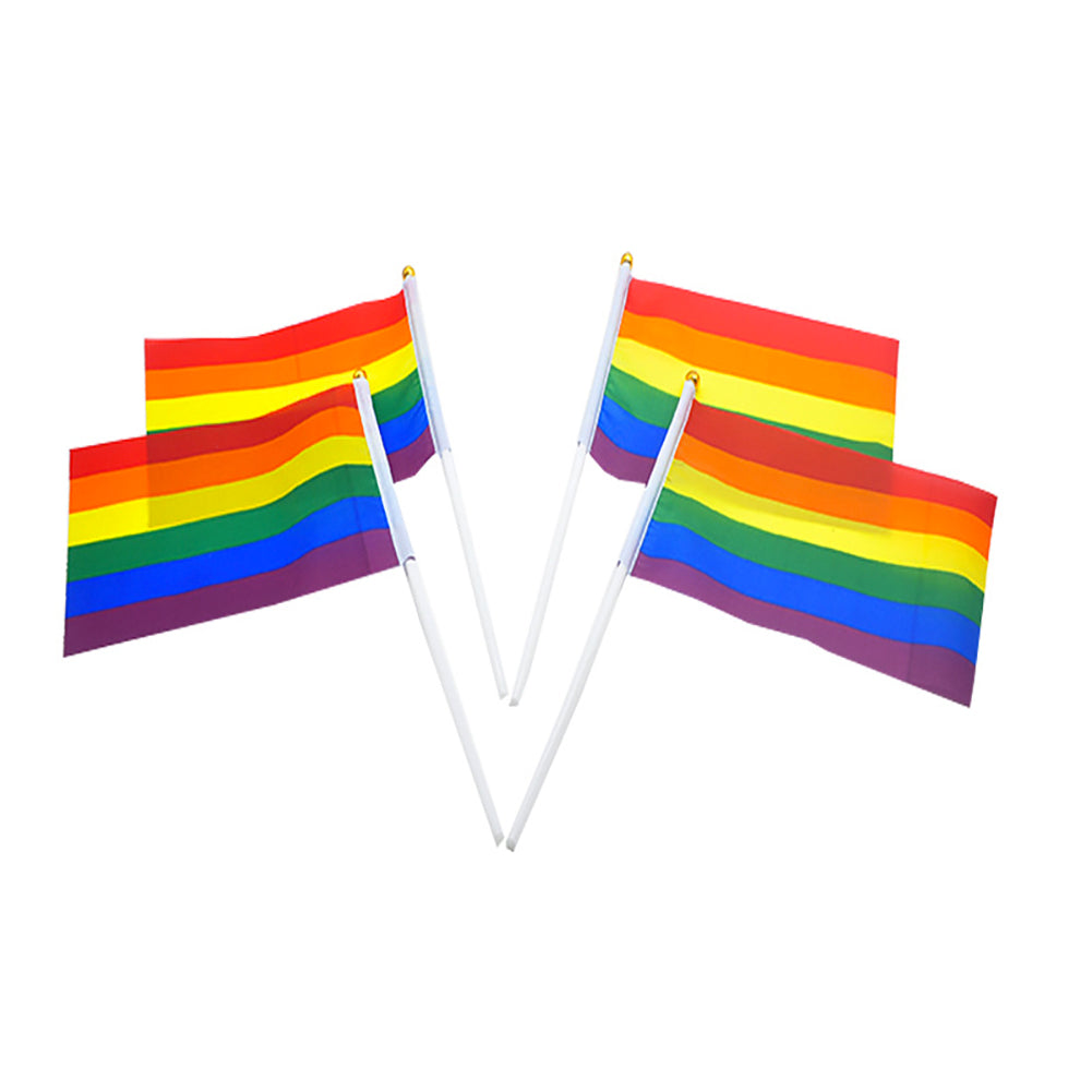 10 Pack Hand Waving Gay Pride LGBTQ Flag