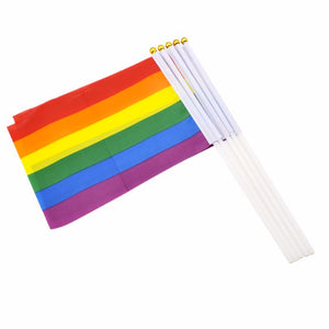 10 Pack Hand Waving Gay Pride LGBTQ Flag