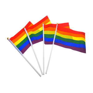 10 Pack Hand Waving Gay Pride LGBTQ Flag