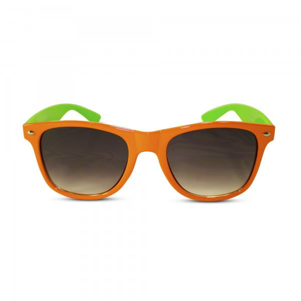 Neon Two-Tone Wayfarer Sunglasses w/ Dark Lens - Neon Nation