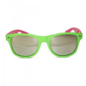 Neon Two-Tone Mirrored Wayfarer Style Sunglasses - Neon Nation