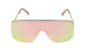 Rimless Sidecut Flattop Mirrored Sunglasses