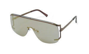 Rimless Sidecut Flattop Mirrored Sunglasses