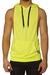 Neon Nation Muscle Cut Athletic Bodybuilder Stringer Tank Top Hoodie - Neon Nation