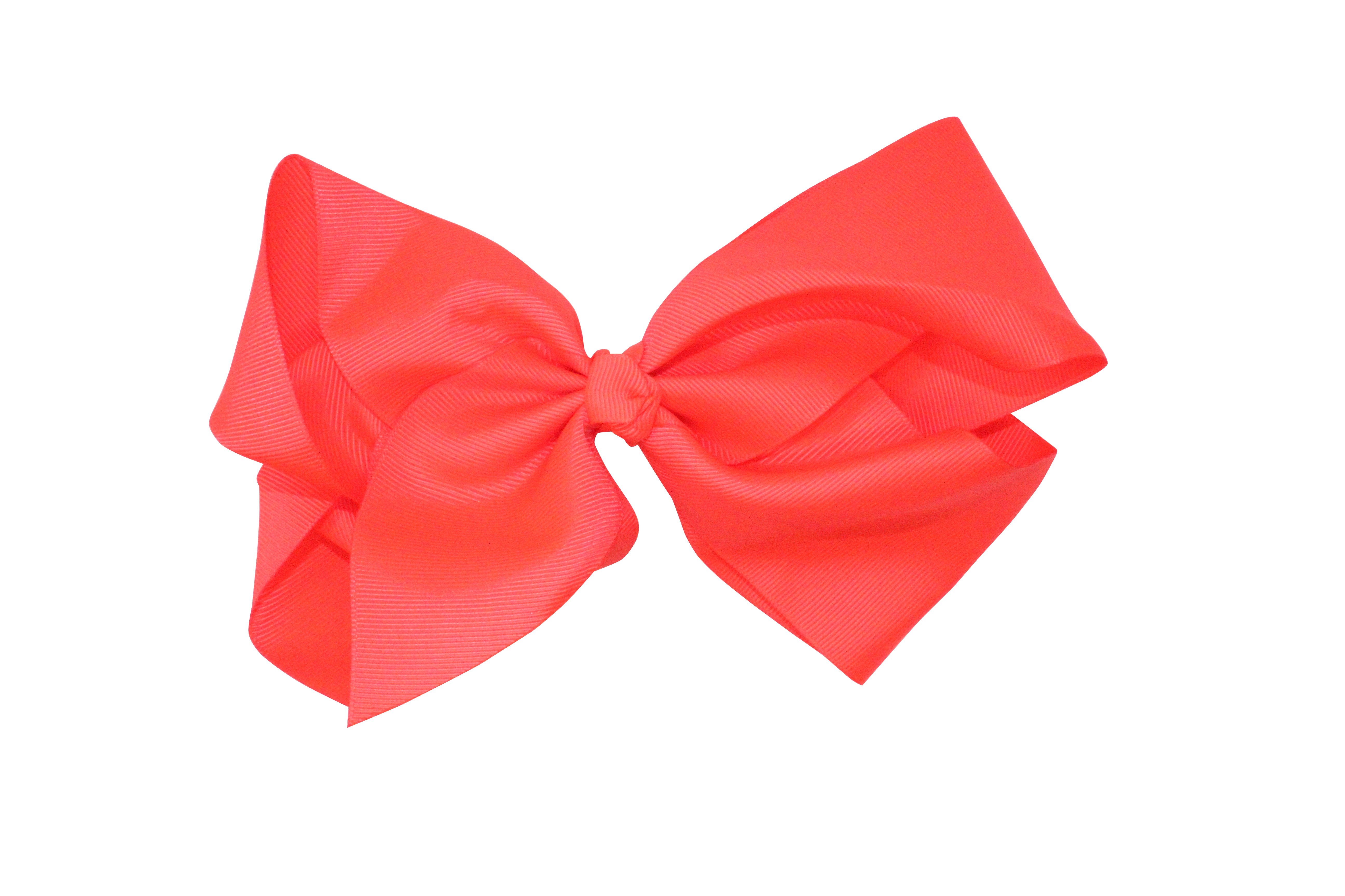 Large Jumbo Neon Colored Grosgrain Ribbon Bow Tie Hair Clip - Neon Nation