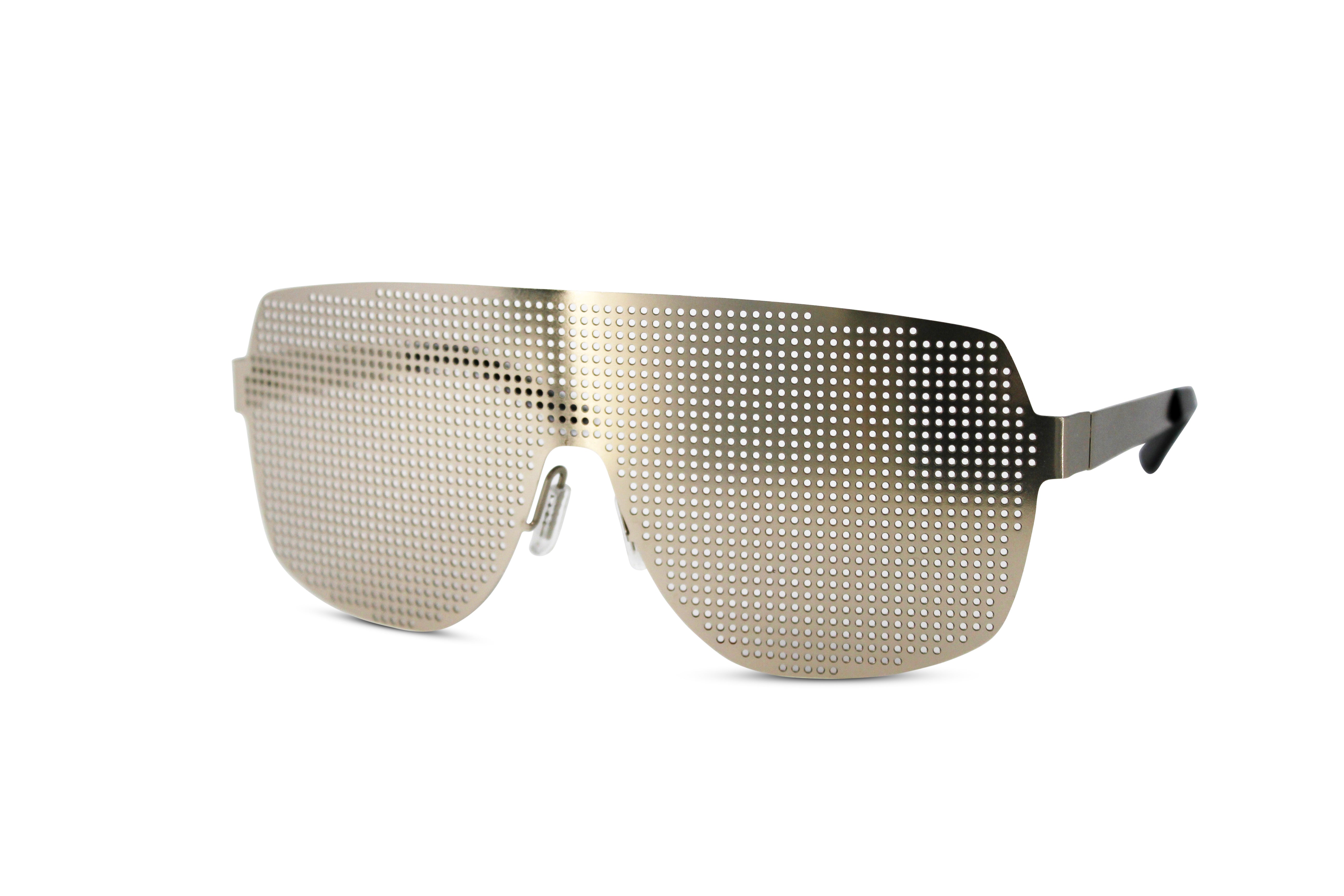 Unisex Pinhole Oversized Metal Flat Faced Fashionable Aviator Glasses