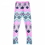 Load image into Gallery viewer, Neon Nation Pink / Blue Geometrical Aztec 3D Print Leggings - Neon Nation

