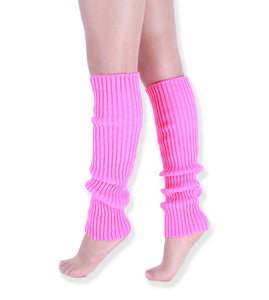 Neon Colorful Knit Ribbed Adult Size Knee High Leg Warmers 80s Costume