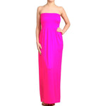 Load image into Gallery viewer, Solid Color Long Seamless Style Strapless Tube Maxi Dress - Neon Nation
