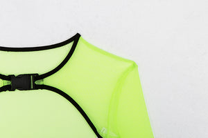 Neon Green Long Mesh Arm Sleeve Accessory