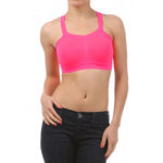 Load image into Gallery viewer, Neon Hot Pink Spandex Stretchy Seamless Athletic Sport Crop Tank Top - Neon Nation
