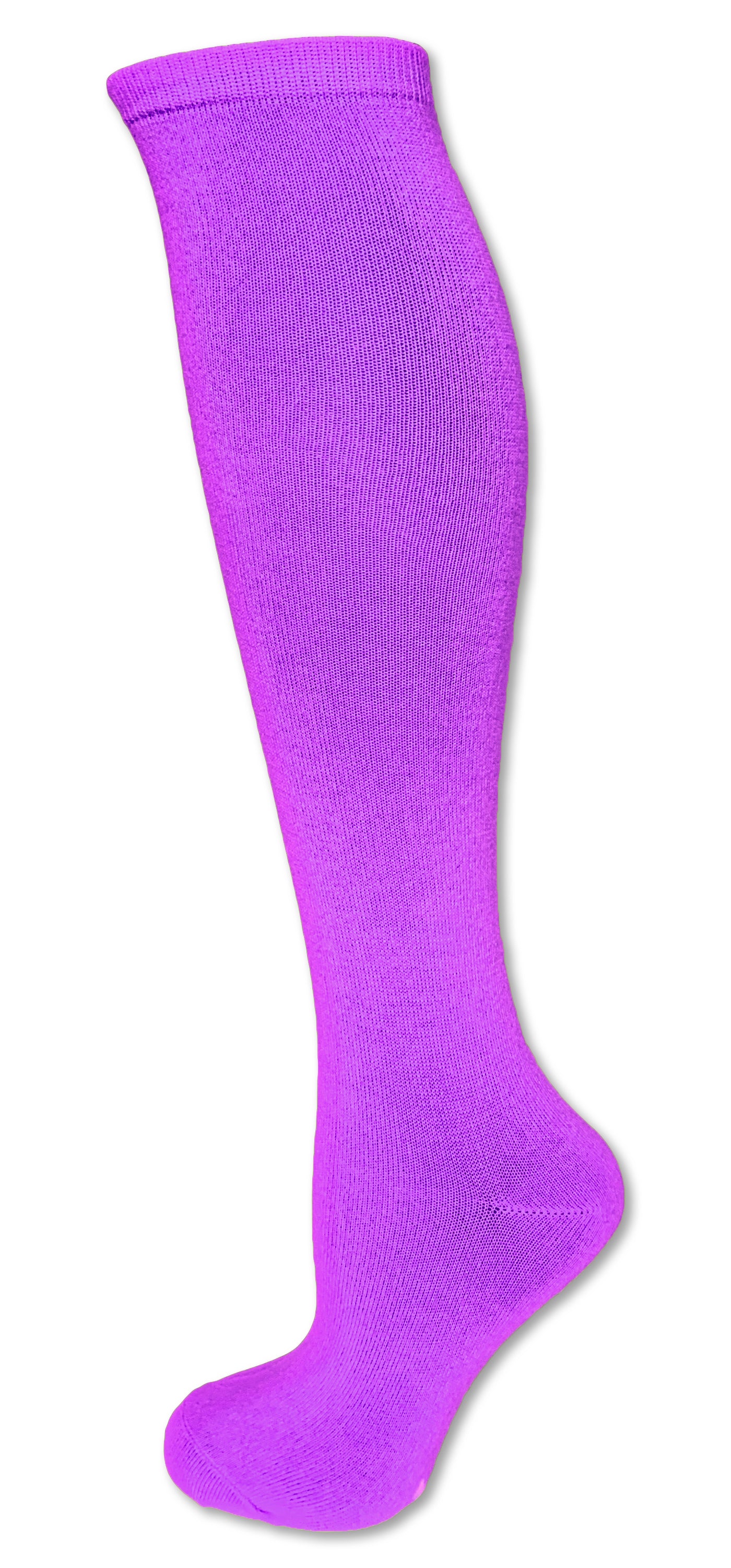 Solid Color Knee High Tube Socks with No Stripes