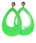 Load image into Gallery viewer, Neon Nation Circular Oval Earring w/ Silver Top 1980s Costume Party - Neon Nation
