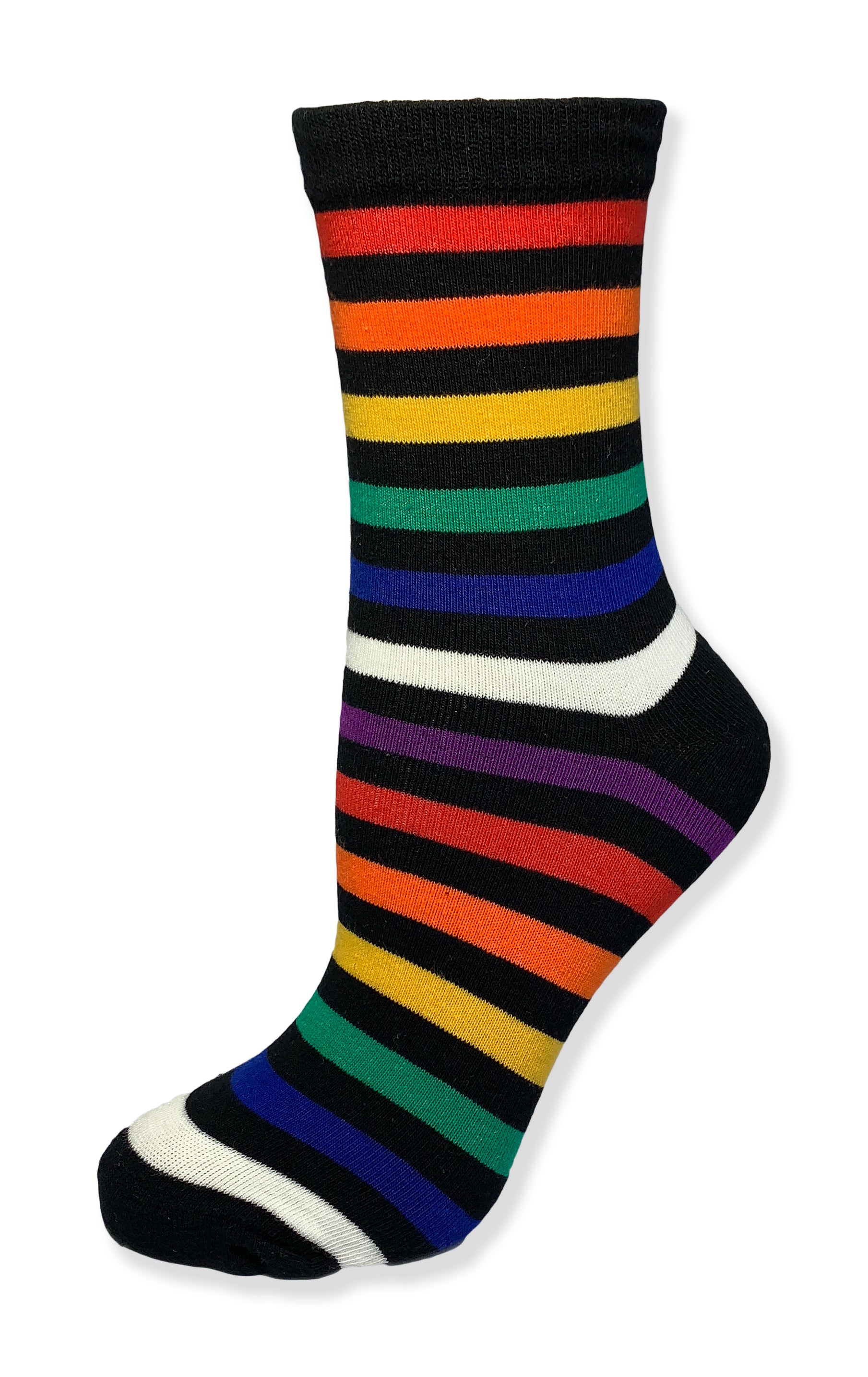 Unisex Ankle Height Rainbow Striped Sock