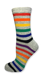 Load image into Gallery viewer, Unisex Ankle Height Rainbow Striped Sock
